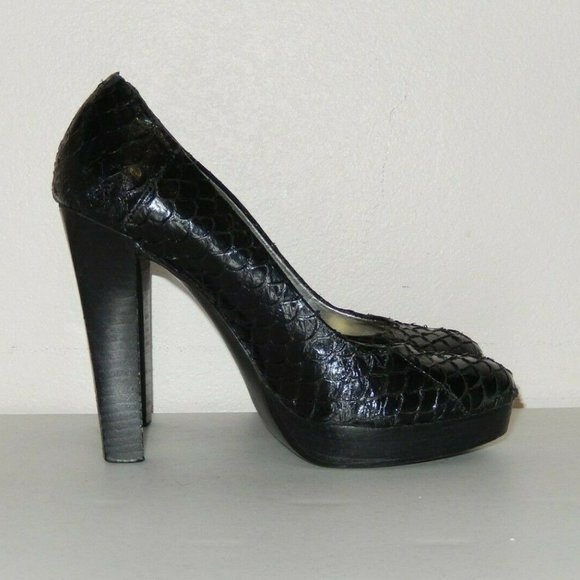 Calvin Klein Heels Pumps 6 Sarika Black Koi Platform High Heel Shoes - Picture 6 of 10